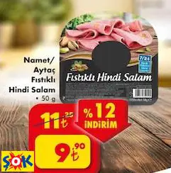 NAMET/ AYTAÇ FISTIKLI HİNDİ SALAM 50 G